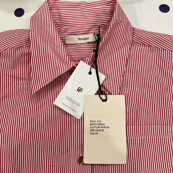 BROGGER BIRTA DRESS - RED/WHITE - Picture 4 of 5